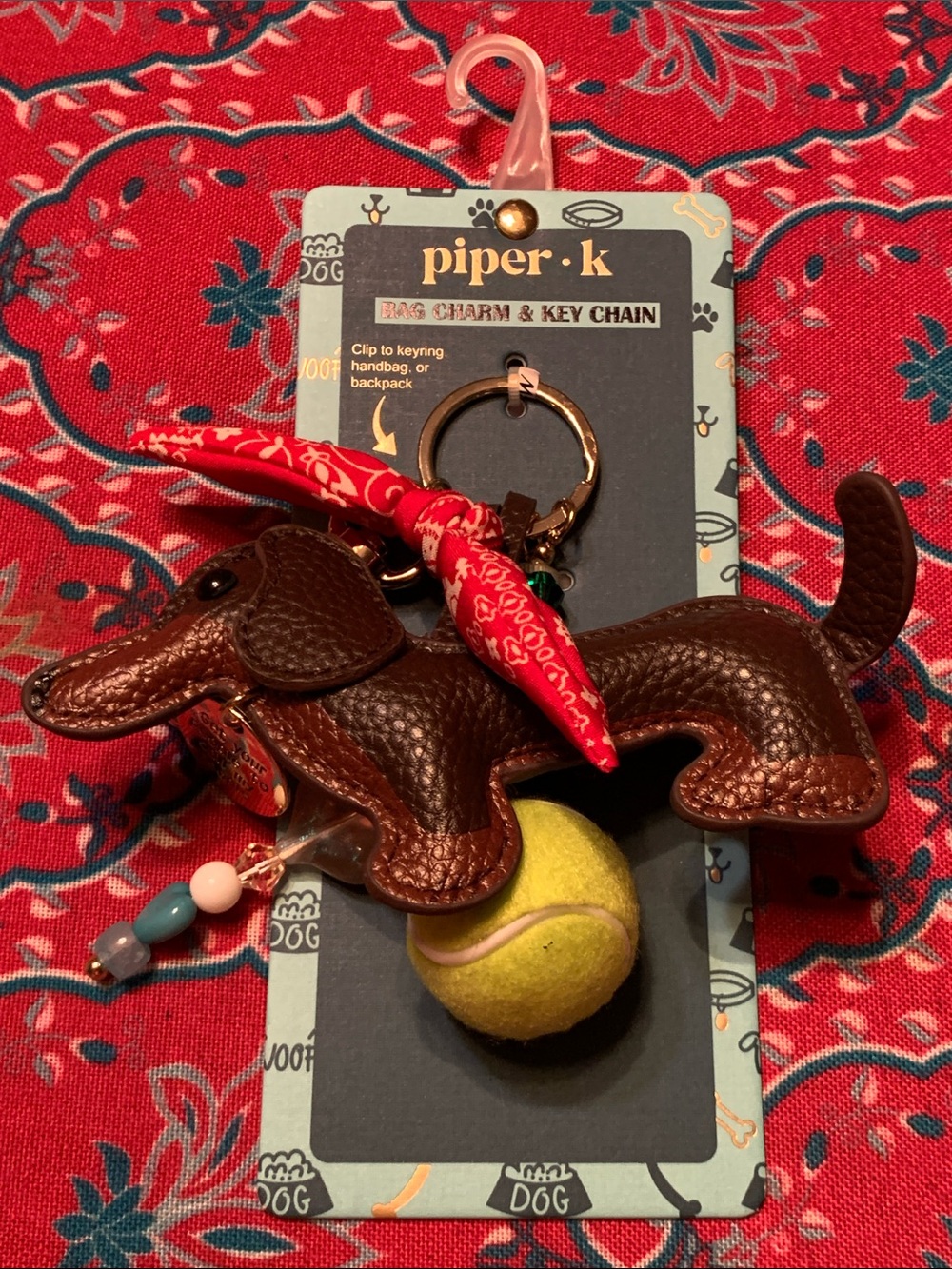 NWT Piper K Bag Charm & Key Chain.